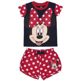 Cerdá Pijama Corto de Verano para Niña, con Licencia Disney Minnie Mouse, en Tejido Single Jersey, Talla 3 Años, Color Rojo