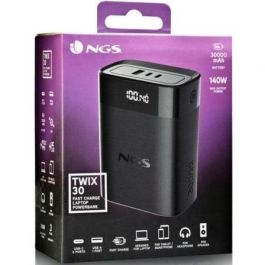 NGS TWIX30 Powerbank 30000mAh 140W Carga Rápida para Portátiles y Móviles Negra con Pantalla LED