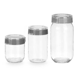 Set 3 Botes Vivalto Gris 425, 660, 1000 ml - Cristal y PS, 18.5x26x9.6 cm (6 Unidades) Set 3 Botes Vivalto Gris 425, 660, 1000 ml - Cristal y PS, 18.5x26x9.6 cm (6 Unidades)