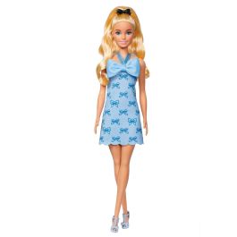Barbie Hyt93 Muñeca Fashionista Colección Original con Vestido Lazo Azul, Coleta Rubia y Accesorios (Lazo Negro, Tacones Azules) Barbie Hyt93 Muñeca Fashionista Colección Original con Vestido Lazo Azul, Coleta Rubia y Accesorios (Lazo Negro, Tacones Azules)