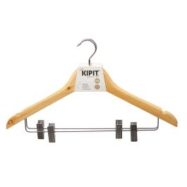 Set 2 Perchas Madera C Pinza Pantalon Kipit 44X26CM (24 Unidades) Set 2 Perchas Madera C Pinza Pantalon Kipit 44X26CM (24 Unidades)