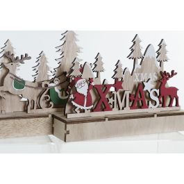 DKD Home Decor Decoración Luminosa Navidad Tradicional LED, MDF, Pilas AAA, Natural Verde, 5x17x22.5 cm (4 Unidades)