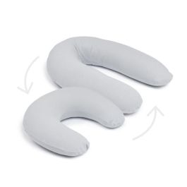 doomoo Twisty Almohada 2 en 1 para embarazo y lactancia - Ultra Comfort - Relleno de microperlas ultrafino, gris doomoo Twisty Almohada 2 en 1 para embarazo y lactancia - Ultra Comfort - Relleno de microperlas ultrafino, gris