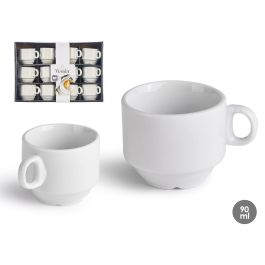 Taza Porcelana Apilable 90 Ml Vessia 8X5CM (48 Unidades) Taza Porcelana Apilable 90 Ml Vessia 8X5CM (48 Unidades)