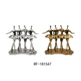 DKD Home Decor Figura Bailarinas Resina Dorado Plateado 14.5 x 32 x 33.5 cm (2 Unidades) Precio: 48.8598. SKU: S3016940