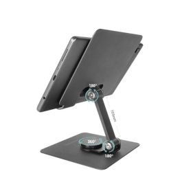 Mars Gaming MA-RST Soporte para Tablets y Convertibles 2 en 1 hasta 13" Plegable, Rotación 360°, Ajuste 180°, Acero, Negro