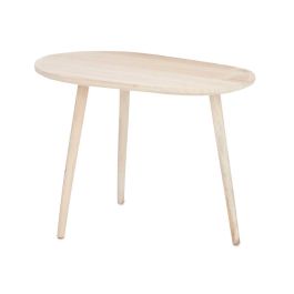 Mesa de Centro Ovalada Natural Giftdecor 68x50x48 cm - Madera Blanca
