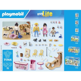Playmobil Cafetería para Gatos 71744 con Muro de Escalada y Accesorios, Juego de Figuras para Niños +4 Años