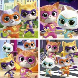 EDUCA EDU8412668203419 - Estuche Rompecabezas Progresivo SuperKitties - 12, 16, 20, 25 Piezas para Niños