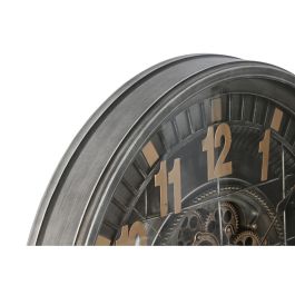 DKD Home Decor Reloj Pared Vintage Plateado Dorado de Hierro y Cristal 66.5x66.5x8.5 cm