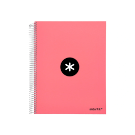 Antartik Cuaderno Espiral A4 Micro Tapa Forrada 120 Hojas 90 gr Horizontal Color Coral
