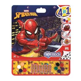 Libro de pegatinas para pintar giga block spiderman 4 en 1