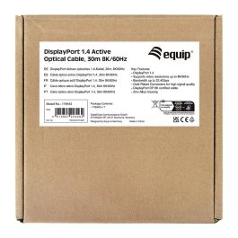 Equip Cable Displayport 1.4 AOC 119443 Macho-Macho 8K 60Hz 4K 120Hz HDR DSC 30 Metros Negro