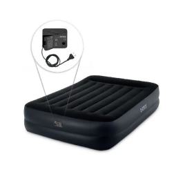 Intex 64124ND - Colchón Hinchable para 2 Personas Dura-Beam Plus con Inflado Eléctrico, Almohada Descanso Elevado, Fiber-Tech, 203 cm