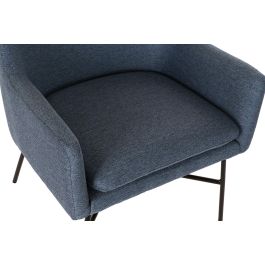 DKD Home Decor Sillón Scandi Azul Negro 62 x 75 x 66 cm