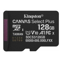 Kingston Tarjeta Memoria MicroSDXC Canvas Select Plus 128GB Clase 10 UHS-I U1 A1 V10 hasta 150 MB/s Precio: 17.5000001. SKU: B1ABXLD8KC