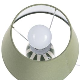 Lámpara Mesa Verde Cerámica-Tejido 22 X 22 X 30 cm