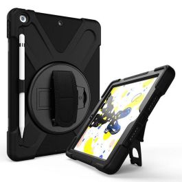 eSTUFF Funda Defender Chicago para iPad 10.2, Antigolpes con Protector de Pantalla, Soporte y Correa - Negro