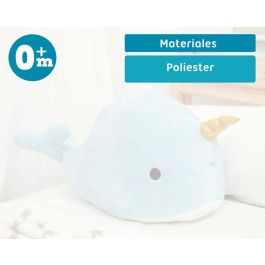 KioKids Peluche Narval Azul de 45x22x22 cm para Bebés +0 meses