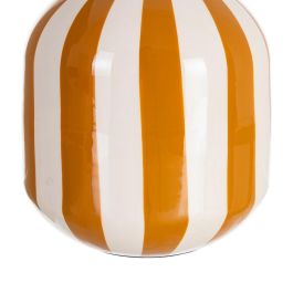 Jarrón Rayas Mostaza Metal Decoración 15 X 15 X 25 cm