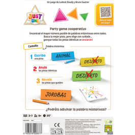 Repos Production JOES02 Just One Juego de Mesa Cooperativo de Palabras, para 3-7 Jugadores, +8 Años, 20 min/Partida