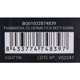 Fiambrera hermética rectangular de acero inoxidable Quttin 600 ml (12 Unidades) Fiambrera hermética rectangular de acero inoxidable Quttin 600 ml (12 Unidades)