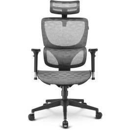 Sharkoon C30M Silla Oficina OfficePal, Asiento/Respaldo de Malla Gris, Reposabrazos 3D, Ergonómica, hasta 120kg
