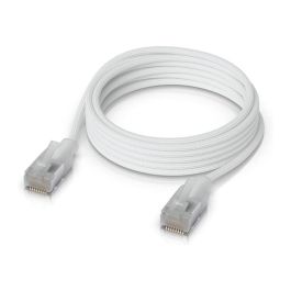 Ubiquiti UACC-CABLE-PATCH-EL-C6A-2M-W Cable de Red Patch Cat6a, 2 m, Blanco, RJ-45 Macho, 10 GbE, Compatible con PoE++ (4PPoE)