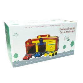 Tachan Garaje con 3 Coches Deportivos de Goma, 3 Puertas y 3 Llaves de Colores (Rojo, Amarillo, Azul) para Bebés +12 meses