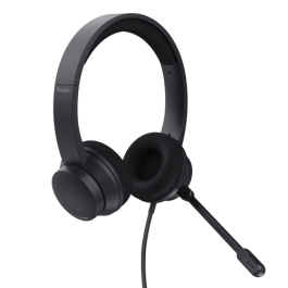 Trust Auriculares Ayda Estéreo con Micrófono, Cancelación de Ruido Ambiental, Cable USB, Negro