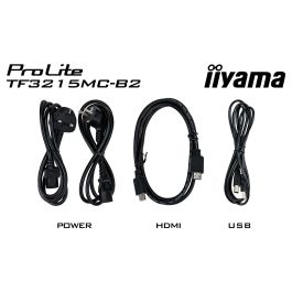 Iiyama ProLite TF3215MC-B2 - Monitor táctil de 80 cm (31.5") Full HD 1920x1080, panel VA, multi-touch (30 toques), HDMI, DisplayPort, USB, 8 ms, montaje VESA, Negro
