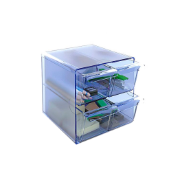 Archivo 2000 Archicubo 2000 Organizador Modular con 4 Cajones Plástico Azul Transparente 190x150x150 mm