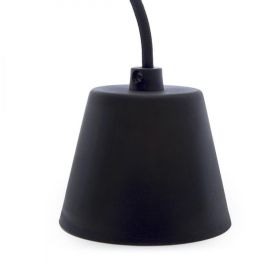 Pack 10 Portalámparas E27 con Cable y Rosetón, Negro