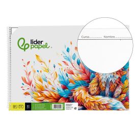 Bloc Dibujo Liderpapel Escolar Espiral 230x325 mm 20 Hojas 90 gr-M2 Con Recuadro