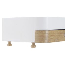 DKD Home Decor Joyero Scandi Blanco Natural 16 x 9 x 26 cm (2 Unidades) MDF Poliéster Colección Simple Charm