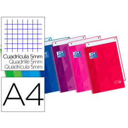 Oxford Bloc espiral tapa extradura microperforado DIN A4 80 hojas cuadros 5mm colores surtidos Papel OPTIKPAPER+ 90g Precio: 5.50000055. SKU: B17HMV97C2