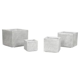 Macetero Terraza Y Jardin DKD Home Decor Gris 37 x 31.5 x 37 cm Set de 4 Macetero Terraza Y Jardin DKD Home Decor Gris 37 x 31.5 x 37 cm Set de 4