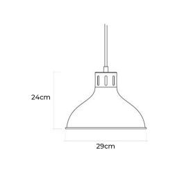Edm Lámpara de Techo Metálica Vintage E27 60W Negra Ø29 x 24 cm