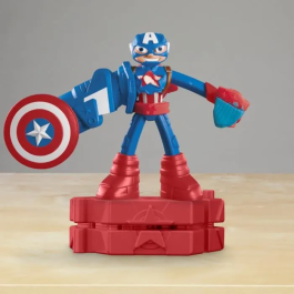 Play-Doh Capitán América Set Stamper Shield con figura flexible, accesorios y plastilina, HASG00565X0, a partir de 4 años, Marvel