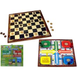 Rama Tablero de madera Parchís 4 y Damas con accesorios 40,5x40,5x1,2 cm para +3 años Precio: 9.5000004. SKU: S2406677