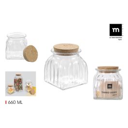 Tarro de vidrio con líneas y tapón de corcho 660 ml - La Mediterranea (24 Unidades) Precio: 46.58999972. SKU: B178C33F8H