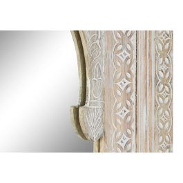 DKD Home Decor Espejo de Pared Rectangular Estilo Indio Madera de Mango Natural y Cristal 180x90x3.5 cm