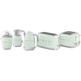 SMEG CJF11PGEU Exprimidor Eléctrico 70W Verde Pastel Acero Inoxidable Plástico Filtro Pulpa Antigoteo Base Antideslizante