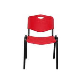 Piqueras y Crespo PACK426IRJ Pack de 4 Sillas Confidentes Ergonómicas, Apilables, Asiento y Respaldo en PVC Rojo, Estructura Negra Precio: 184.78999968. SKU: S5703603