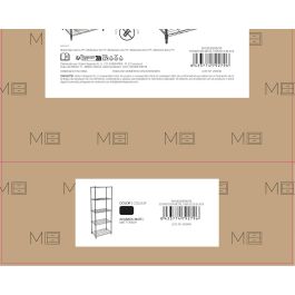 Moblekit Estantería de Metal 5 Niveles Negra 56x35x158 cm (2 Unidades)