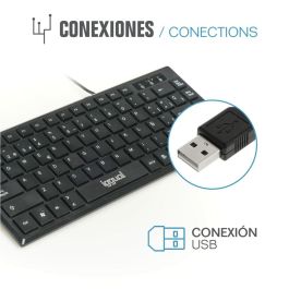 Teclado iggual Teclado USB compacto TKL Slim TKL-USB negro Negro