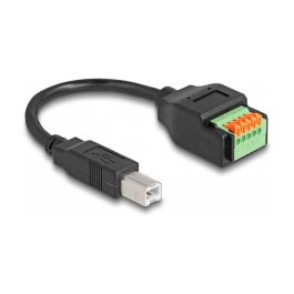 DeLOCK Cable Adaptador USB 2.0 Tipo B Macho a Bloque de Terminales 5 Pines, 15 cm, Negro y Verde