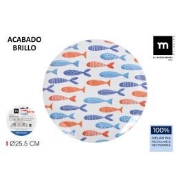 Plato Llano Melamina Brillo Fisher 25.5 cm La Mediterranea (24 Unidades) Precio: 42.95000028. SKU: B18VMPG796