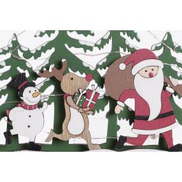 DKD Home Decor Decoracion Navidad 6 Unidades Verde Rojo Madera LED 5 x 16 x 20 cm