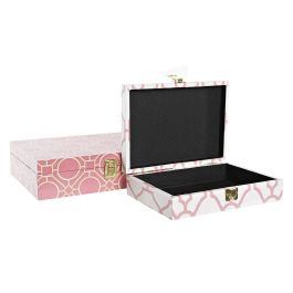 Caja Sixties DKD Home Decor Naranja Blanco 21 x 8 x 29 cm Set de 2